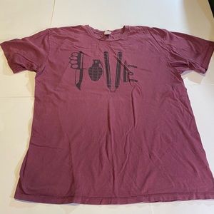 Brooklyn Industries LOVE shirt, love spelt out in “army” style GUC SZ XL worn!